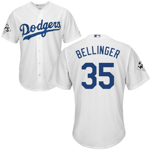 Dodgers #35 Cody Bellinger White New Cool Base World Series Bound Stitched MLB Jersey